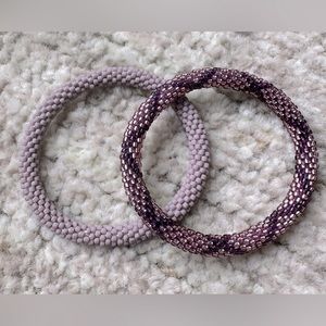 LILY and LAURA Bracelets: Lavender + Purple/Lavender (2 qty)
